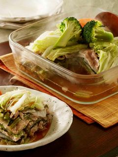 レンジで簡単!豚肉と冬野菜の重ね蒸し-レシピのメイン写真