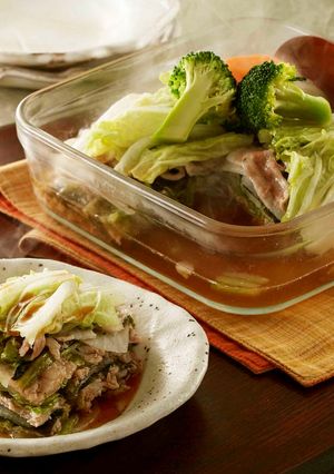 レンジで簡単！豚肉と冬野菜の重ね蒸し-レシピのメイン写真