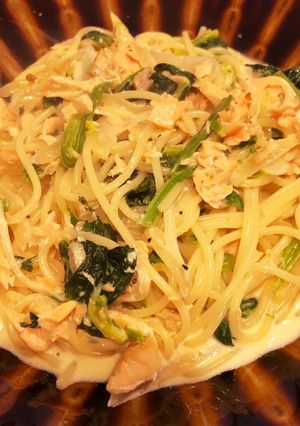 鮭とほうれん草のクリームスープパスタ-レシピのメイン写真