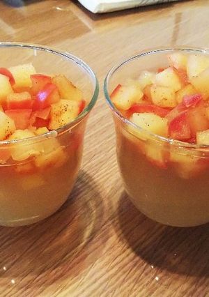 お手軽デザート！しょうが葛湯リンゴのせ-レシピのメイン写真