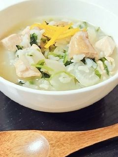 鶏肉入り!冷ご飯で簡単七草粥-レシピのメイン写真