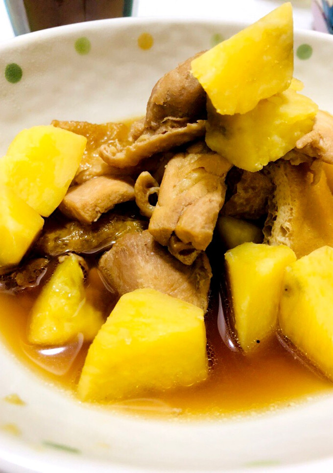 鶏肉とサツマイモと油揚げの煮つけ！-レシピのメイン写真