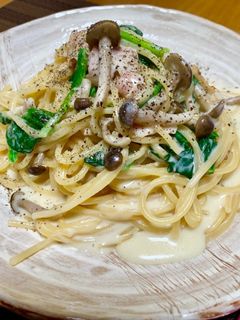 ほうれん草とベーコンのクリームパスタ♡-レシピのメイン写真