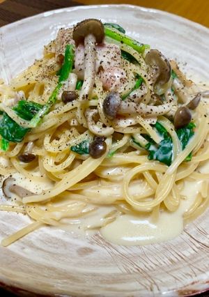 ほうれん草とベーコンのクリームパスタ♡-レシピのメイン写真