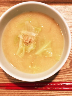 あったまる♡キャベツの酒粕味噌汁-レシピのメイン写真