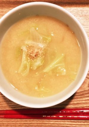 あったまる♡キャベツの酒粕味噌汁-レシピのメイン写真