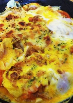 残ったナポリタンソースで洋風まかない料理-レシピのメイン写真