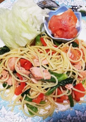 貴女風味で鮭&ほうれのスパ❤️ゆりさん風-レシピのメイン写真