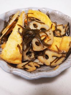 れんこんと油揚げの炒め煮-レシピのメイン写真