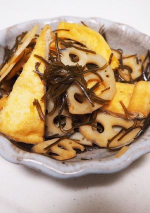 れんこんと油揚げの炒め煮-レシピのメイン写真
