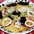 七草とイカ木耳のあんかけ中華そば