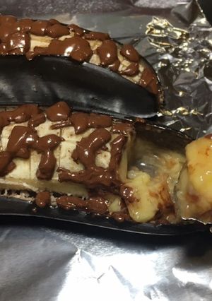 レンジで簡単？！トロトロ焼きチョコバナナ-レシピのメイン写真