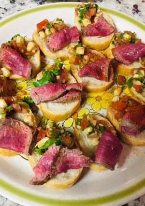 ローストビーフ風ステーキのオープンサンド-レシピのメイン写真