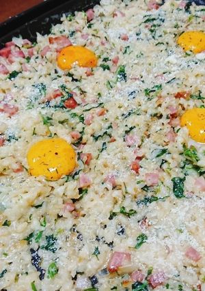 ホットプレートdeカルボリゾット-レシピのメイン写真