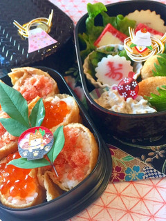 1月8日 いなり弁当 詰め方-レシピのメイン写真