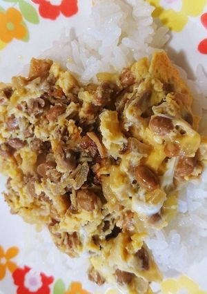 １歳の娘に納豆の卵とじ-レシピのメイン写真
