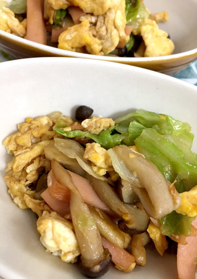 レタスと卵と魚肉ソーセージのさっと炒め♪-レシピのメイン写真