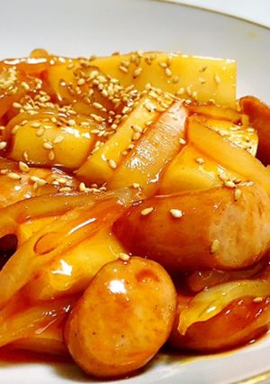 切り餅で♪簡単トッポギ風炒め物-レシピのメイン写真