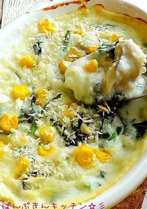プリプリ♪牡蠣とほうれん草のグラタン-レシピのメイン写真