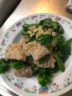 ピーマンと鶏ひき肉の炒め物-レシピのメイン写真
