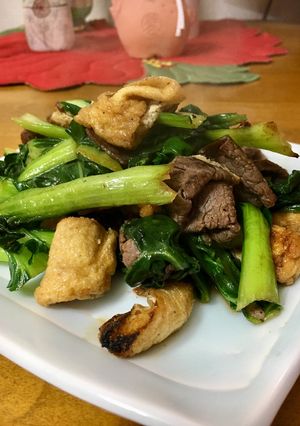 ターサイと牛モモのゴマ油炒め-レシピのメイン写真