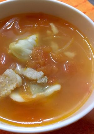 あったまる〜水餃子いりトマトスープ-レシピのメイン写真