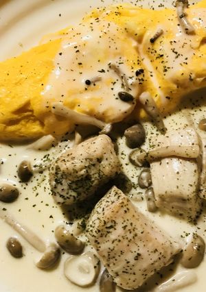ヨーグルトオムレツ＆クリームソース-レシピのメイン写真
