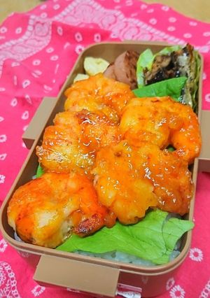 のっけ弁当（エビチリ）-レシピのメイン写真