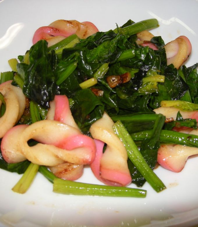 かまぼことほうれん草の炒め物-レシピのメイン写真