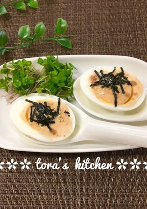 ゆで卵de簡単おつまみ☘️味噌マヨ-レシピのメイン写真