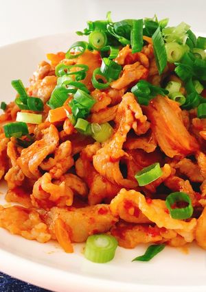 10分で簡単!豚こま肉で豚キムチ-レシピのメイン写真