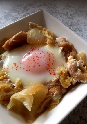 ♪白菜と油揚げの巣ごもり卵♪-レシピのメイン写真