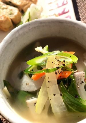 野菜の皮で料亭の味！冬野菜の沢煮椀-レシピのメイン写真