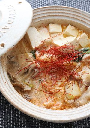 レンジで簡単　豆乳キムチチゲ-レシピのメイン写真