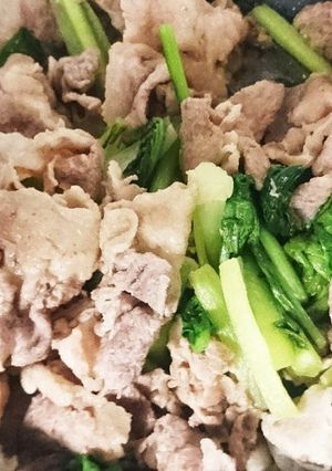 豚肉と小松菜のオイスターソース炒め-レシピのメイン写真
