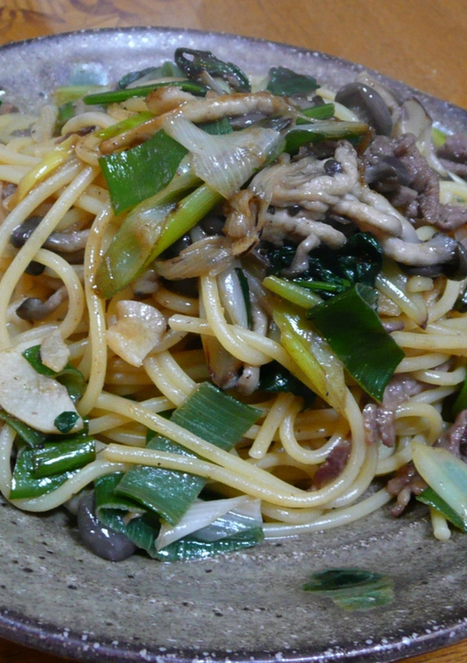 牛肉とねぎの和風パスタ-レシピのメイン写真