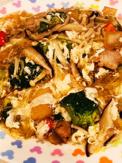 ブロッコリーと豚肉炒めの淡雪あんかけ-レシピのメイン写真