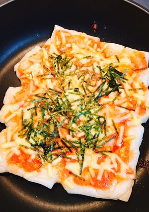 余った餅の消費に餅明太ピザ-レシピのメイン写真