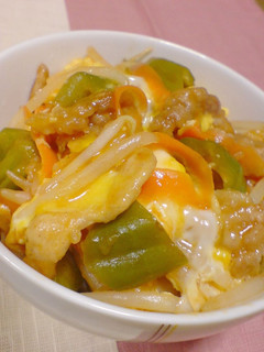 豚肉と野菜のとろ~りケチャップあん(丼)-レシピのメイン写真