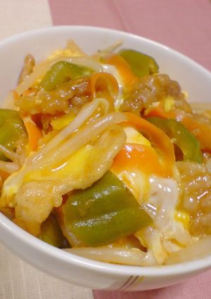 豚肉と野菜のとろ~りケチャップあん(丼)-レシピのメイン写真