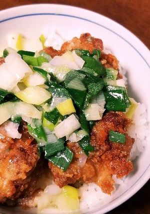 ご飯がすすむ！ネギ塩唐揚げ丼-レシピのメイン写真