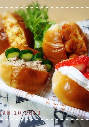ロールパンサンド弁当７５-レシピのメイン写真