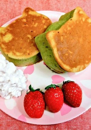 餅っと！フワッと！厚焼き抹茶パンケーキ-レシピのメイン写真