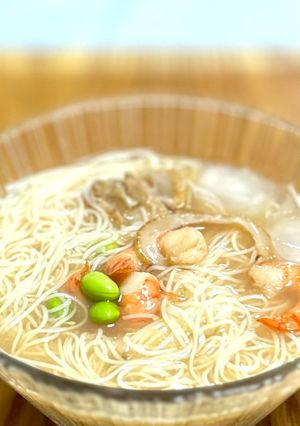 冷た〜い海鮮旨塩ぶっかけそうめん-レシピのメイン写真