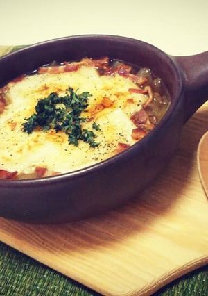 切り餅のオニオングラタンスープ鏡開きにも-レシピのメイン写真