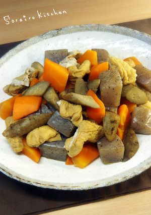 根菜でヘルシー＊こんにゃくと油揚の煮物-レシピのメイン写真