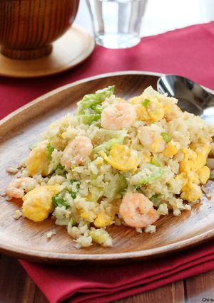 低糖質☆カリフラワーライスの海老炒飯！-レシピのメイン写真