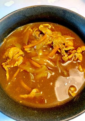 カレーフレークでダシ濃いめのカレーうどん-レシピのメイン写真