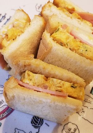 お好み焼き風玉子サンド-レシピのメイン写真