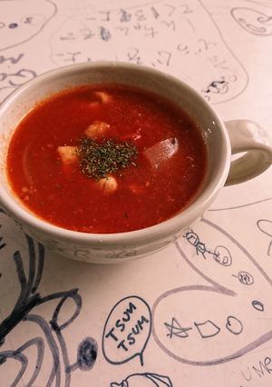 鶏胸肉と玉ねぎの簡単トマトスープ｡+☆-レシピのメイン写真